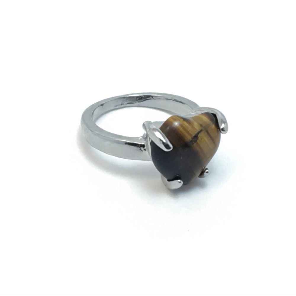 Woodgrain Heart Ring Size 5 - Picture 5 of 6